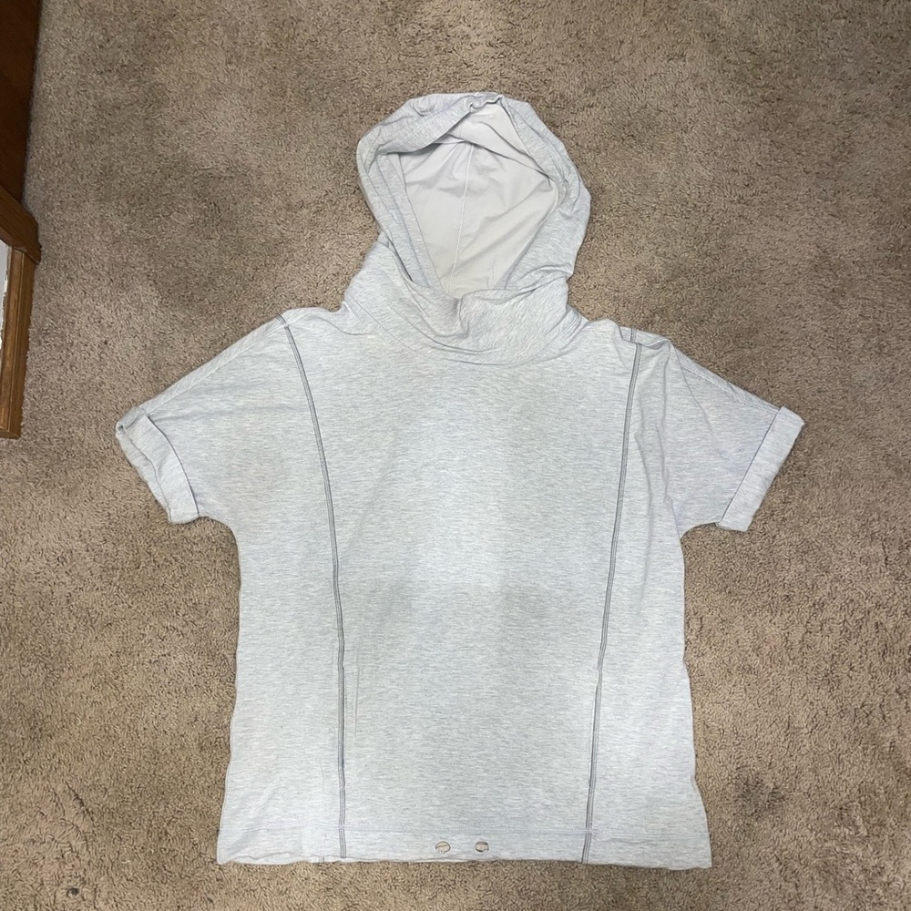 Lululemon Gray Hooded Heavyweight T-Shirt